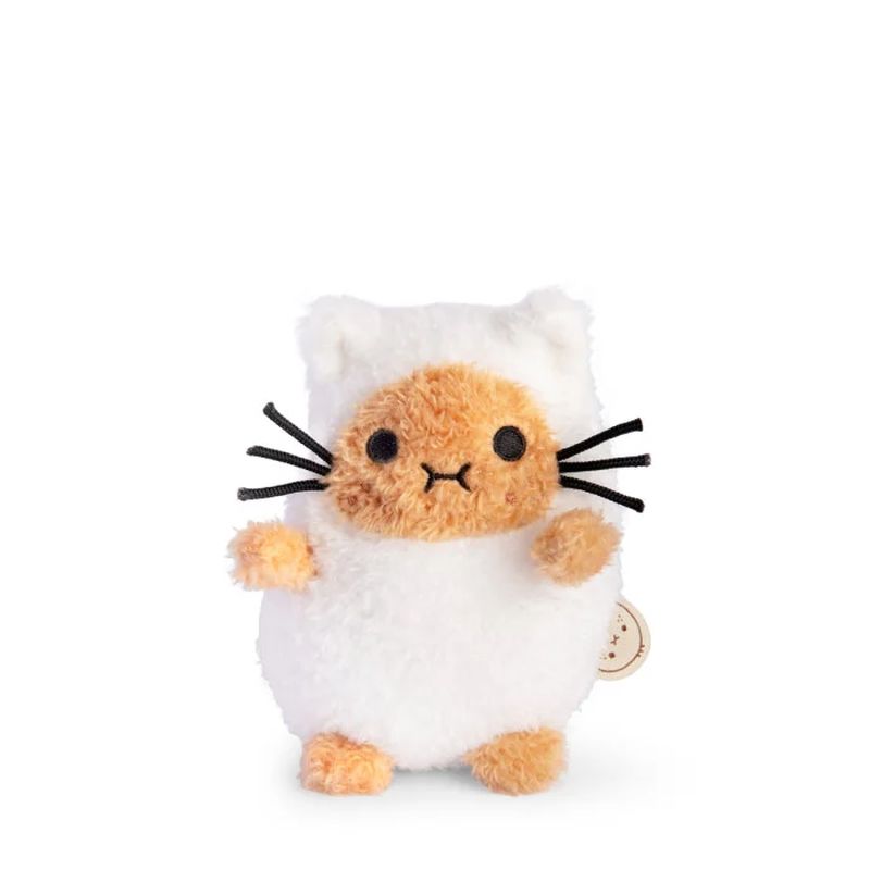 Mini Peluche Ricespud Chat Blanc Noodoll de face