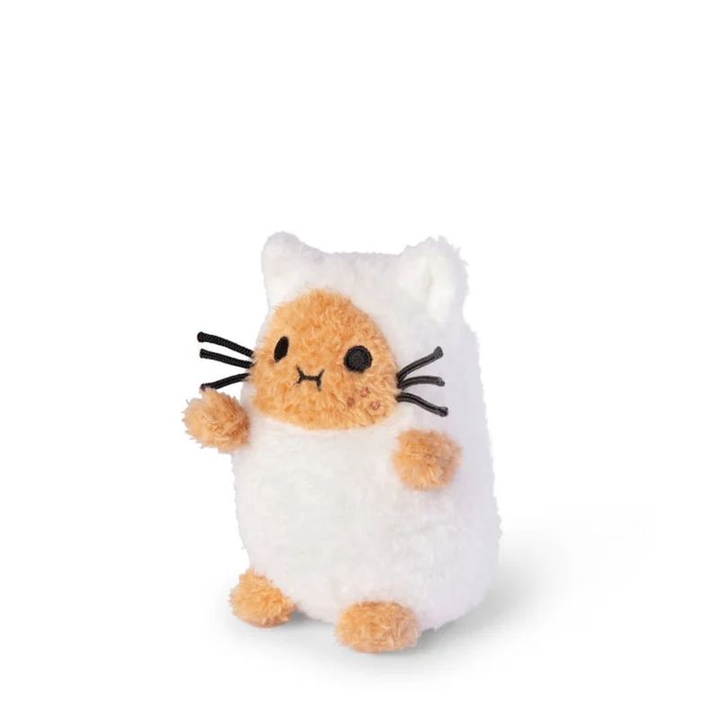 Mini Peluche Ricespud Chat Blanc Noodoll de profil