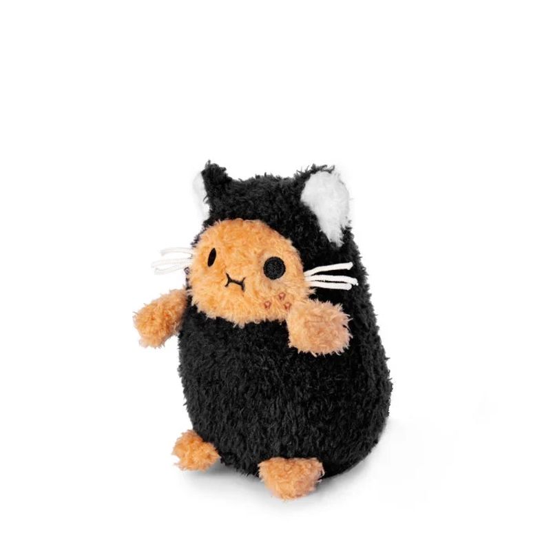 Mini Peluche Ricespud Chat Noir Noodoll de profil gauche