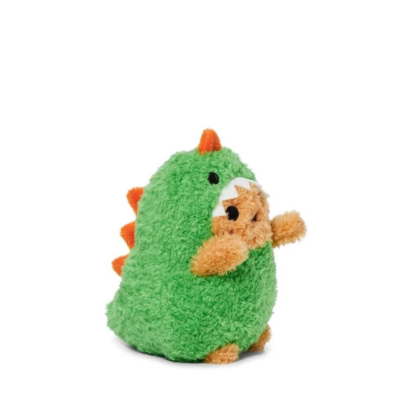 Mini Peluche Ricespud Dinosaure Vert Noodoll de profil