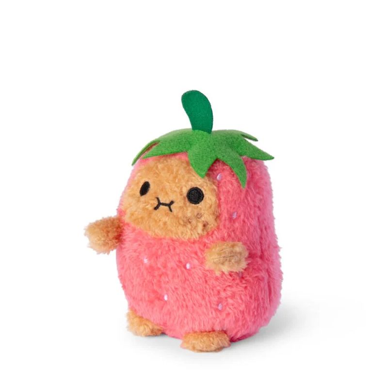 Mini Peluche Ricespud Fraise Noodoll de profil