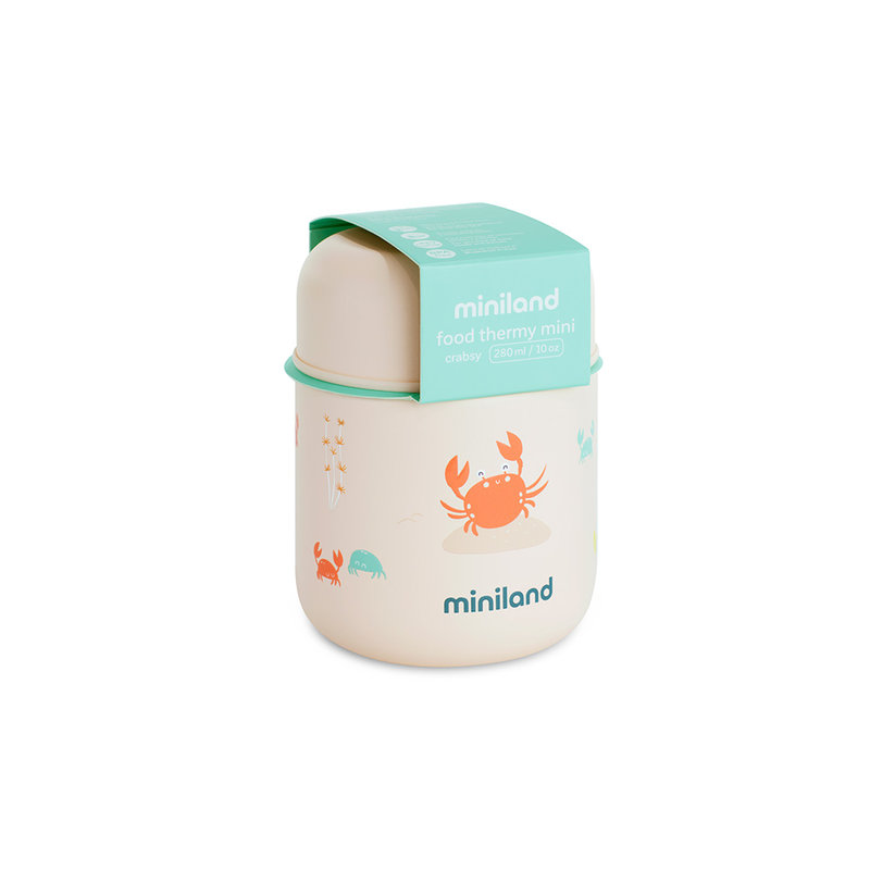 Mini Thermos Thermy Crabsy 280 ml Miniland avec étiquette 