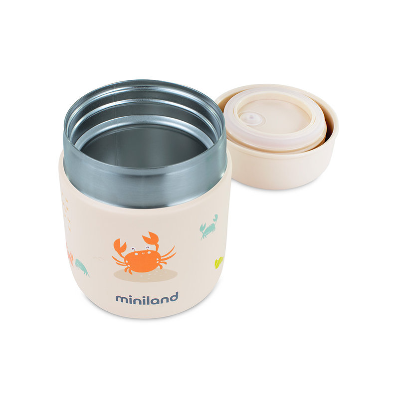 Mini Thermos Thermy Crabsy 280 ml Miniland ouvert