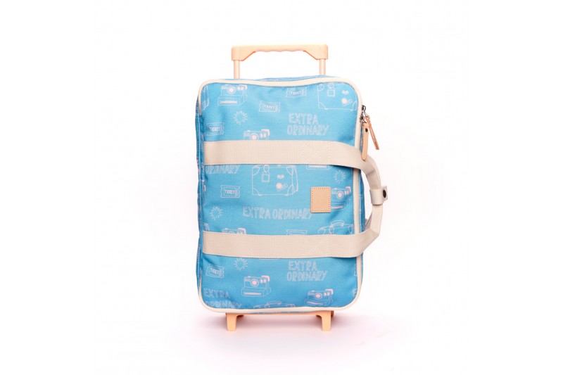 Mini valise à roulettes Extradordinary Jojo Factory face