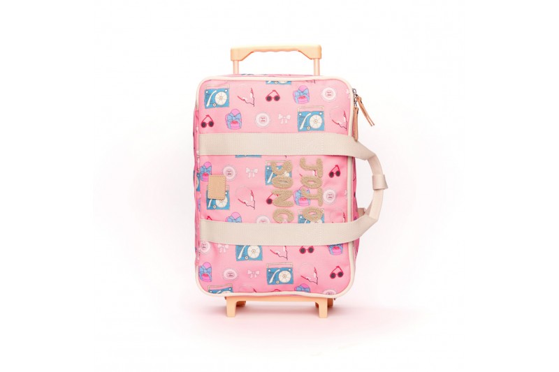 Mini valise à roulettes Jojo Song Jojo Factory face