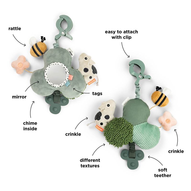 Miroir d'éveil à clipser Tiny farm Vert Done By Deer détails