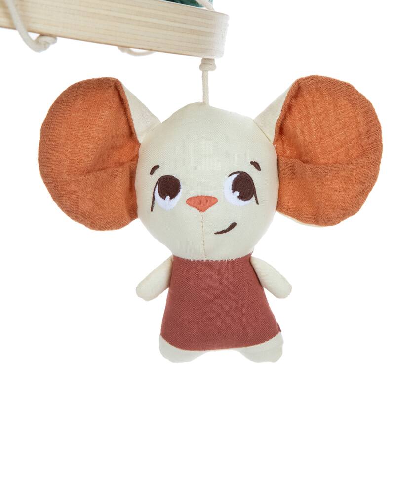 Mobile en bois naturel - Garden of Adventures Tiny Love souris