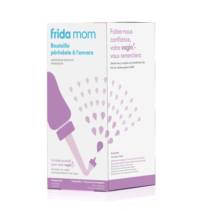 MomWasher Bouteille de lavage périnéale renversée Frida packaging français