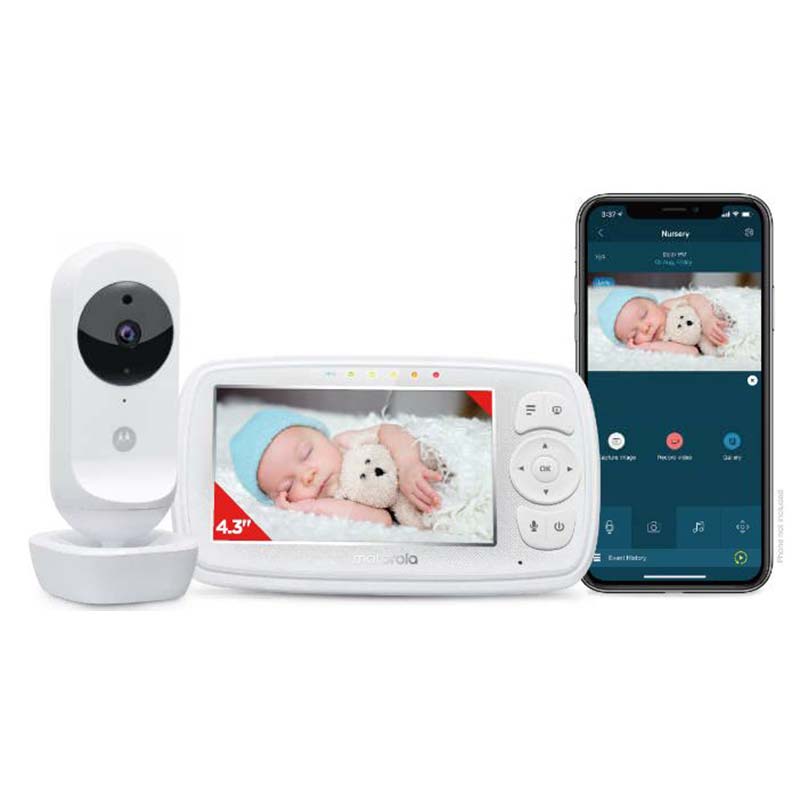 Moniteur pour bébé - Moniteur vidéo pour bébé de 3,2 « avec caméra et  vidéo, audio bidirectionnel, vision nocturne infrarouge, zoom 2 x et  lecture de berceuses (3,2 pouces)