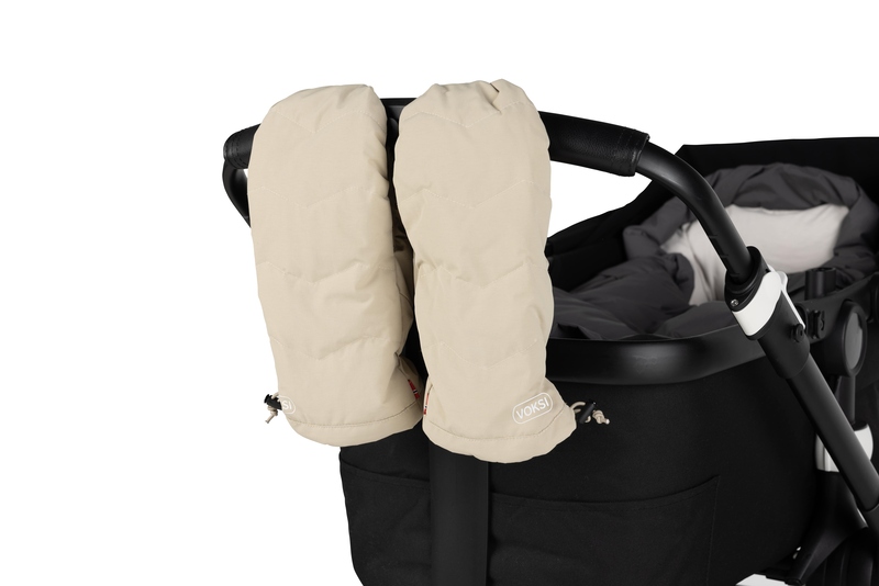 Moufles pour poussette VOKSI face beige