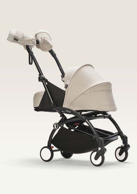 Moufles pour poussette Yoyo Bonpoint Beige Stokke poussette de profil