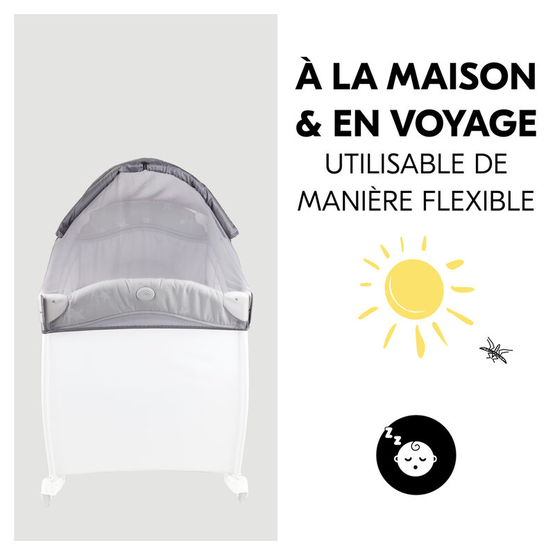 Moustiquaire et pare-soleil pour lits de voyage Hauck gris Hauck flexible
