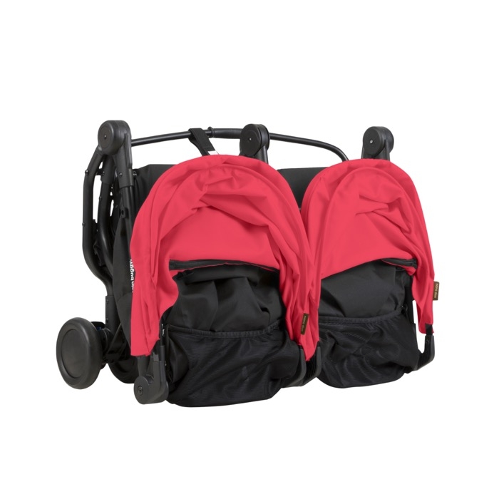 Poussette Nano Duo Mountain Buggy pliage compact vue de 3/4