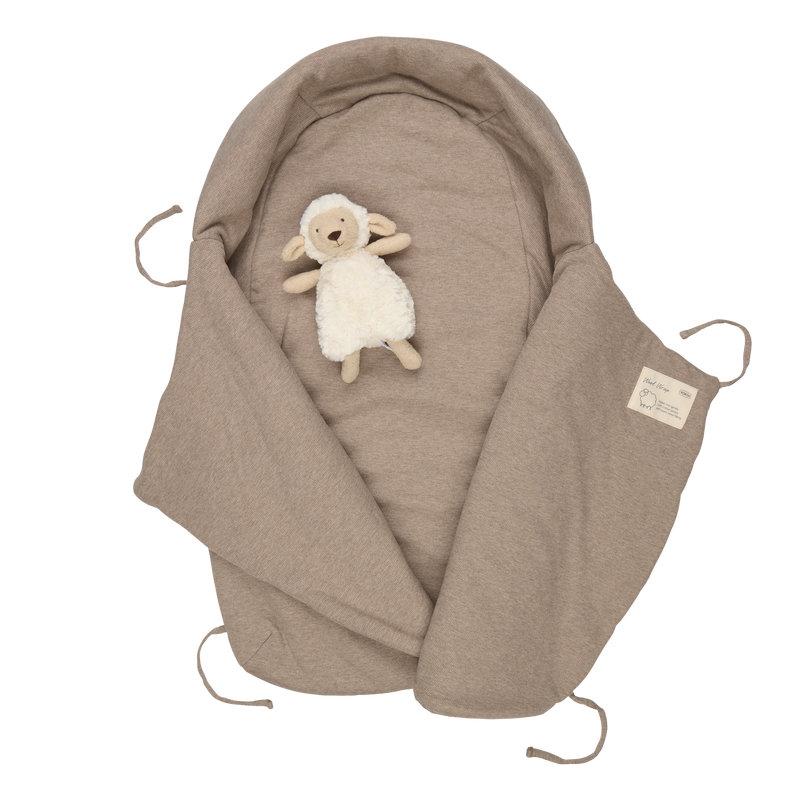 Nid d'ange Wool Wrap Walnut VOKSI ouvert