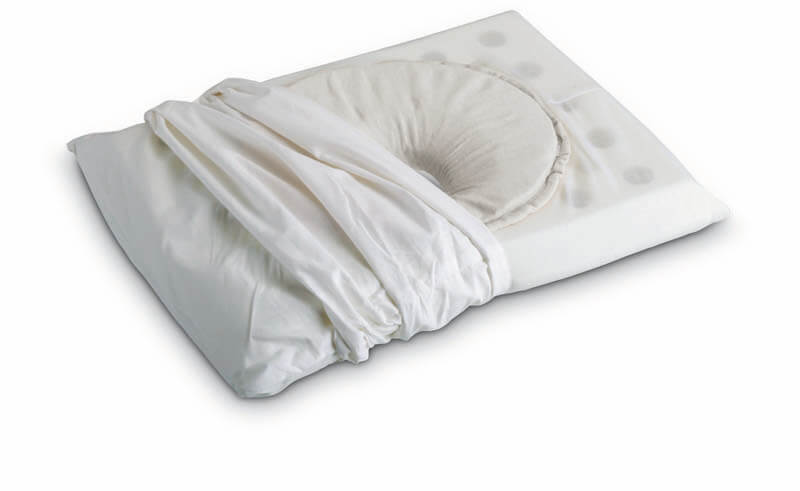 Coussin ergonomique anti tête plate + 2 housses en coton