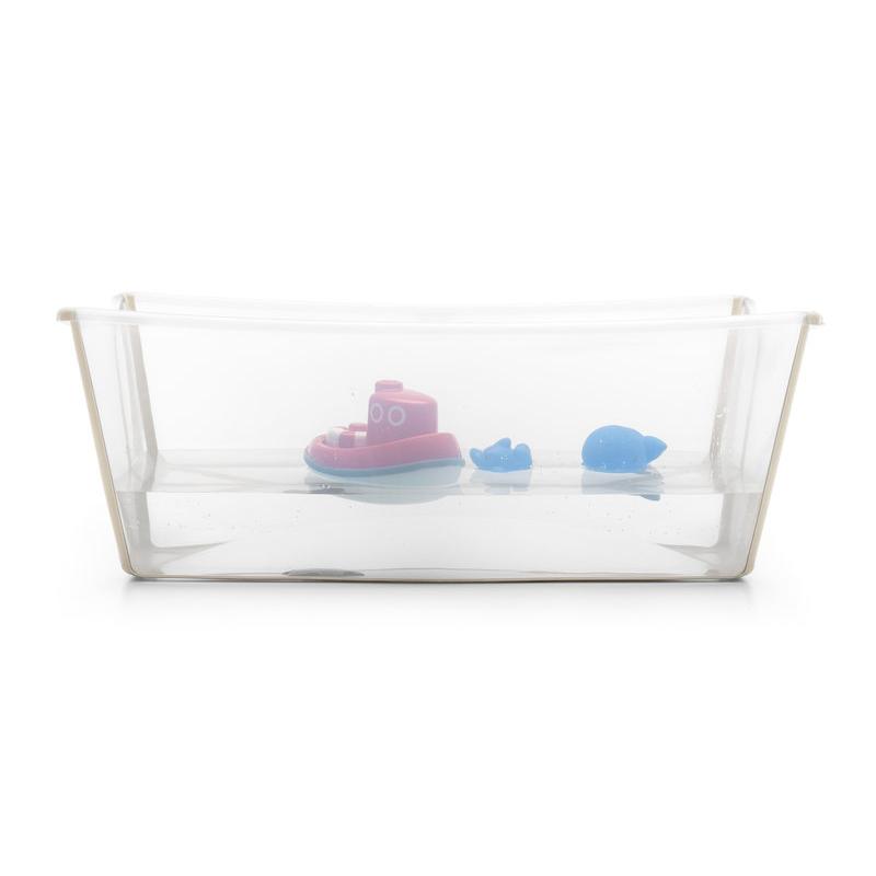 Pack baignoire Flexi Bath et Support pour nouveau-né Sandy Beige STOKKE baignoire côté