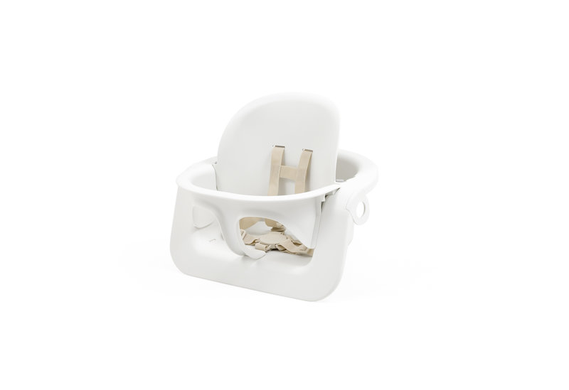 Pack Chaise Haute Steps avec Baby set et Plateau White / Natural Stokke babyset