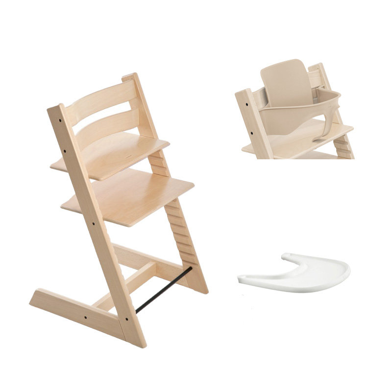 Pack Chaise haute Tripp Trapp Hêtre + Baby Set + tablette Naturel STOKKE pack