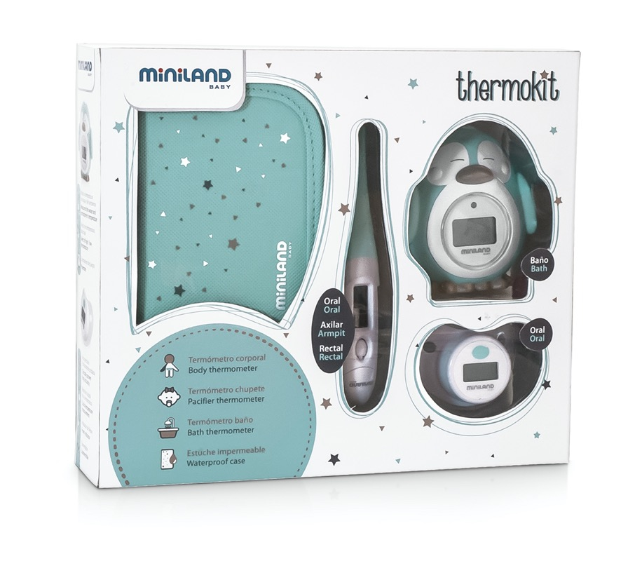 Pack de 3 thermomètres bébé Thermokit bleu Miniland pack
