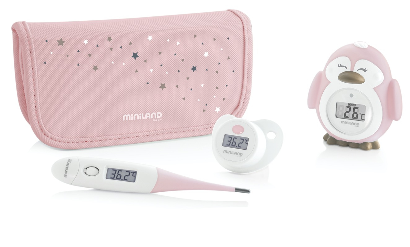 Pack de 3 thermometres bebe Thermokit rose Miniland