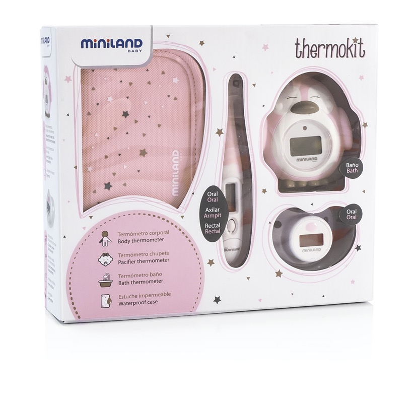 Pack de 3 thermometres bebe Thermokit rose Miniland pack