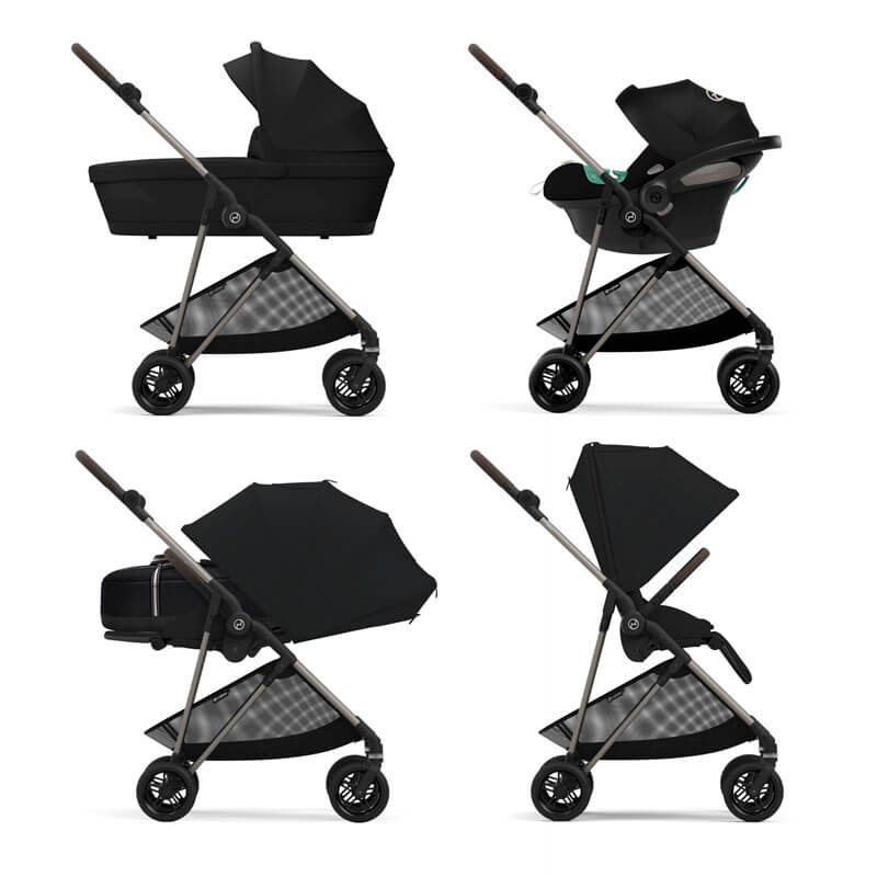 Pack duo poussette compacte Melio 3 Bronze Nacelle Cybex travel system