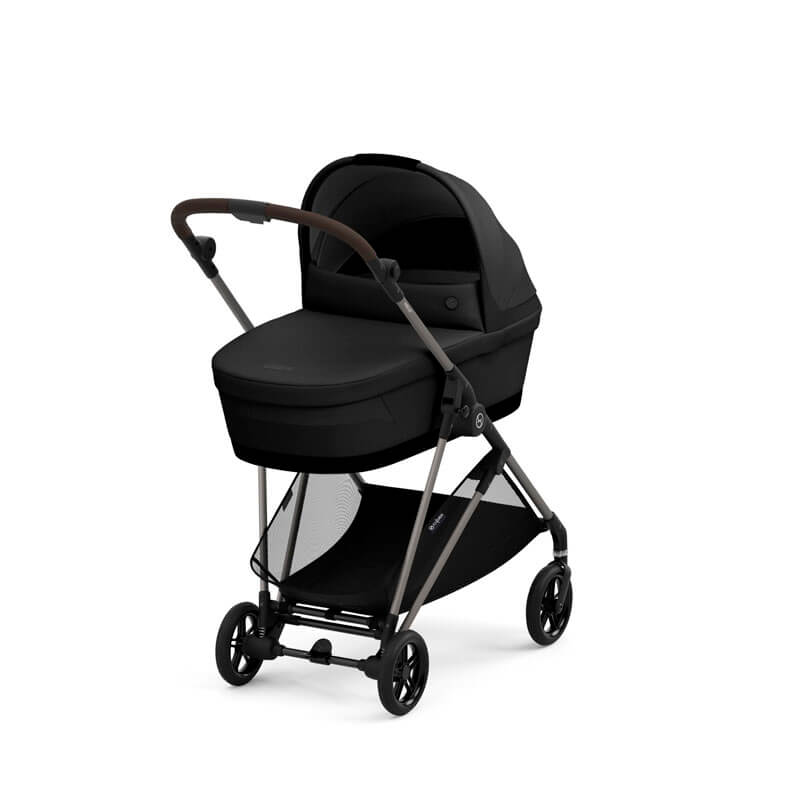 pack duo poussette compacte Melio 3 Carbon + Nacelle Cybex châssis