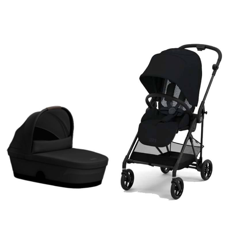 pack duo poussette compacte Melio 3 Carbon + Nacelle Cybex