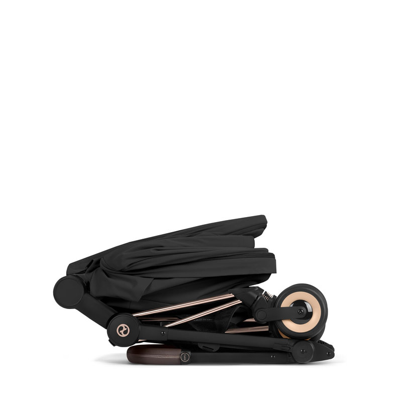 Pack Duo Poussette ultra-compacte Coya Confort 2026 avec nacelle pliable Cybex pliée
