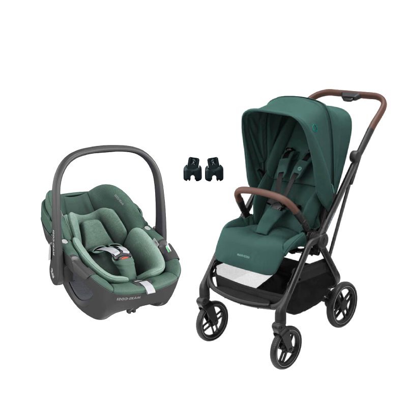 Pack duo poussette Leona 2 + siège-auto Pebble 360 Maxi-Cosi