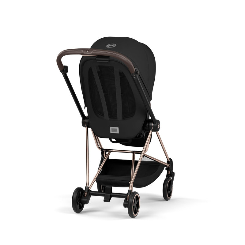 Pack duo Poussette citadine Mios Confort 2026 avec nacelle pliable Châssis Rose Gold Sepia Black Cybex poussette arrière