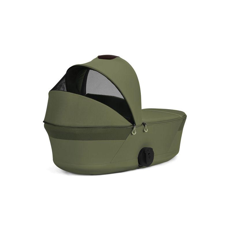 Pack Duo poussette Talos S Lux 2026 + Nacelle pliable Taupe / Moss Green CYBEX arrière de la nacelle