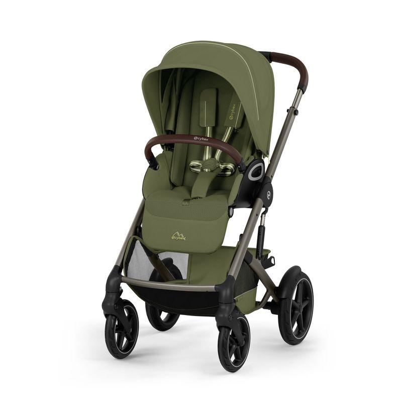 Pack Duo poussette Talos S Lux 2026 + Nacelle pliable Taupe / Moss Green CYBEX assise sans tablier