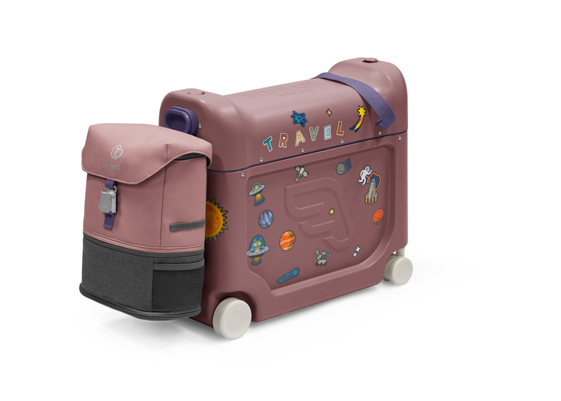 Pack JetKids Valise BedBox + Sac à dos Stokke profil 1 avec stikers
