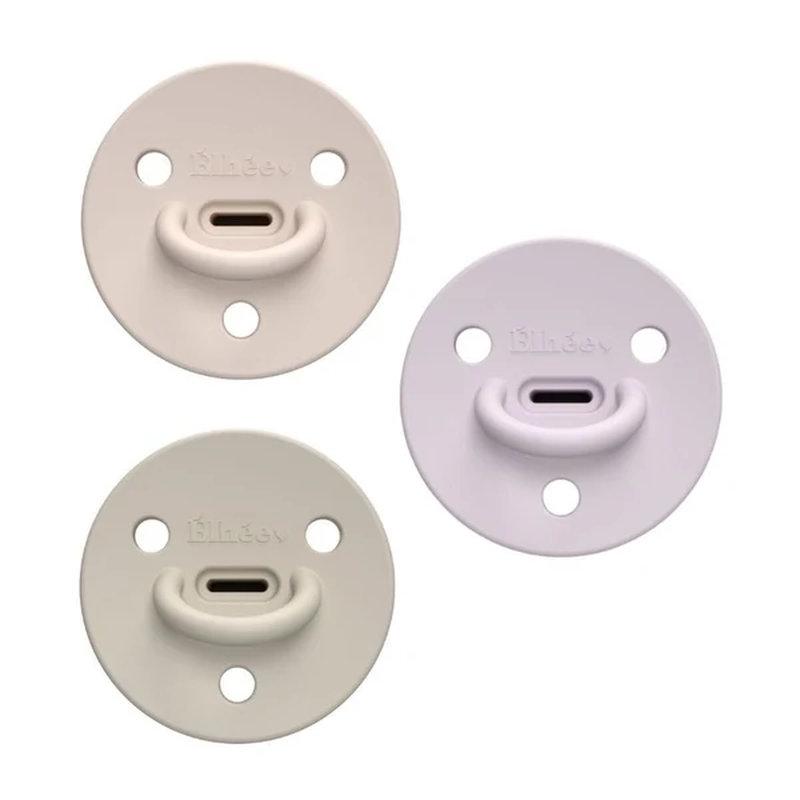 Packs de 3 Sucettes Choochoo Taille 1 0-6 Mois Pinky ELHÉE trio de face