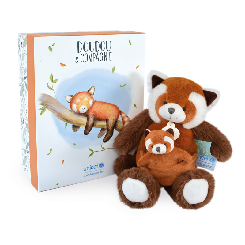 Panda Roux Pantin Bébé et moi Unicef Doudou et Compangie Produit face2