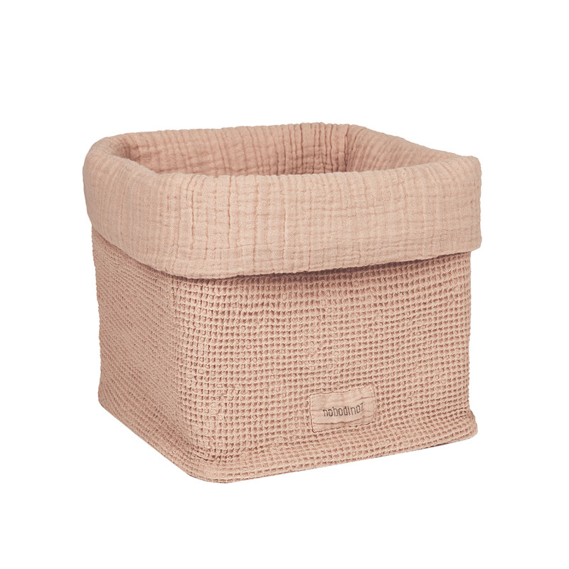 Panier en coton lavé Wabi-Sabi Nobodinoz Powder pink