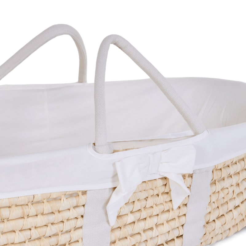 Panier Moïse Naturel + Matelas + Habillage Jersey Childhome anses