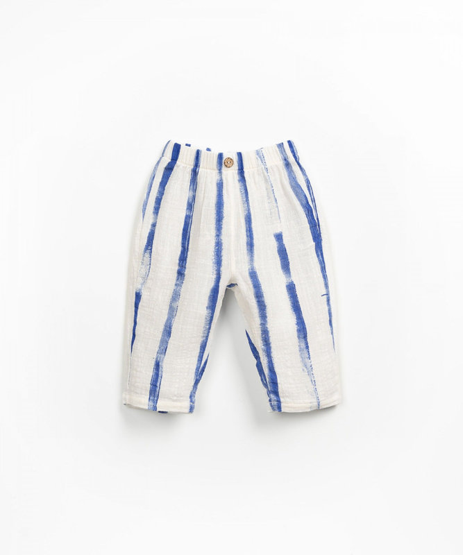 Pantalon à rayures en coton bio Grés risca telo  Play Up face