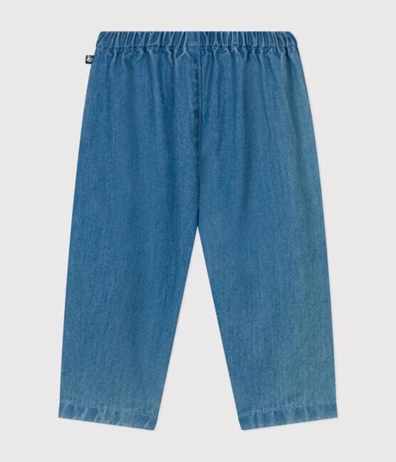 Pantalon en denim léger bébé denim clair Petit Bateau dos