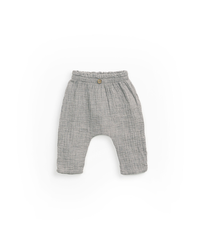 Pantalon en gaze de coton gris Family Play Up