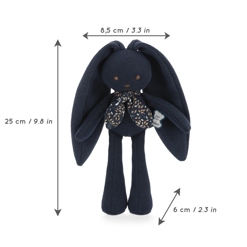 Pantin lapin 25 cm bleu nuit Kaloo dimensions