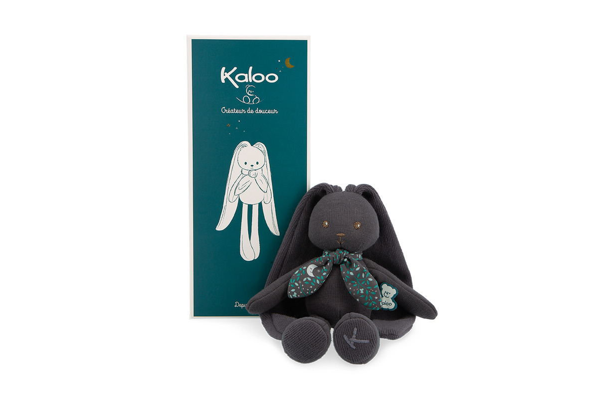 Pantin lapin 25 cm gris violine Kaloo packaging