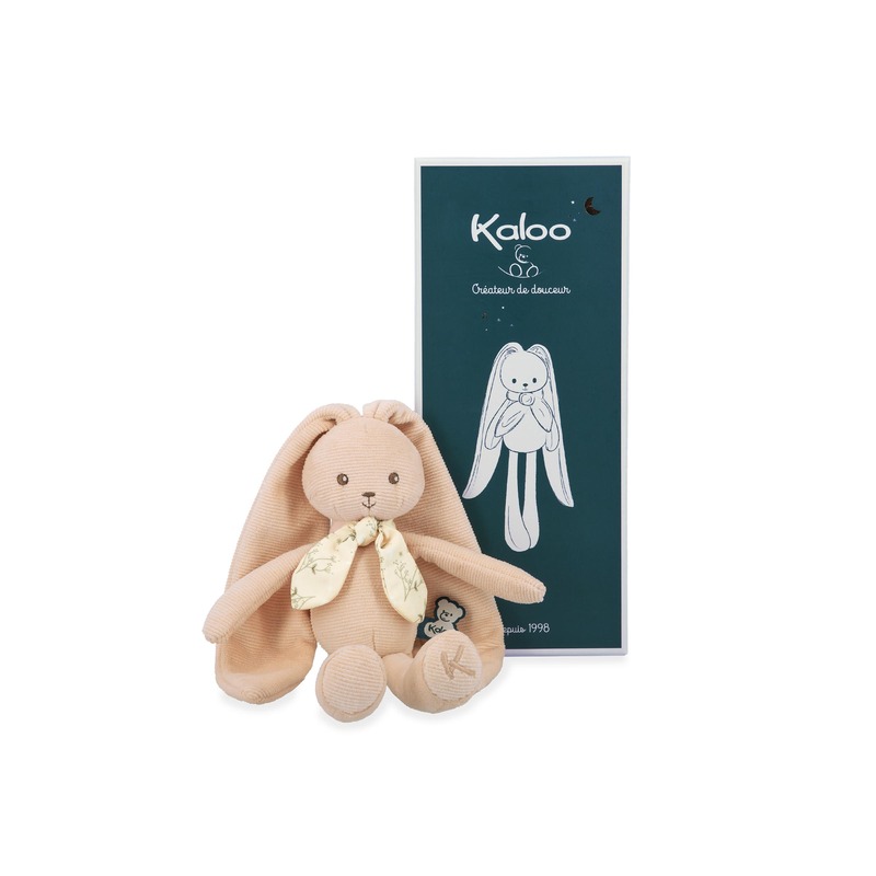 Pantin lapin 25 cm pêche Kaloo packaging