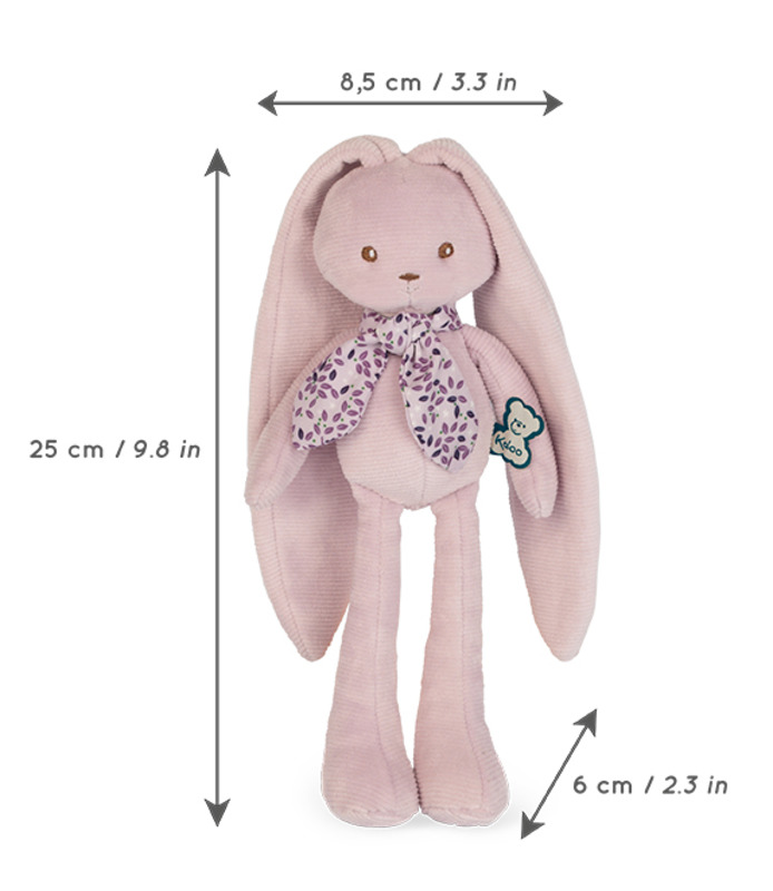 Pantin lapin 25 cm rose Kaloo dimensions