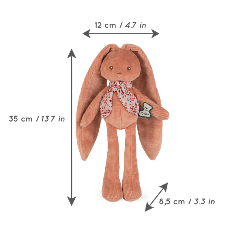 Pantin lapin 35 cm terracotta Kaloo dimensions