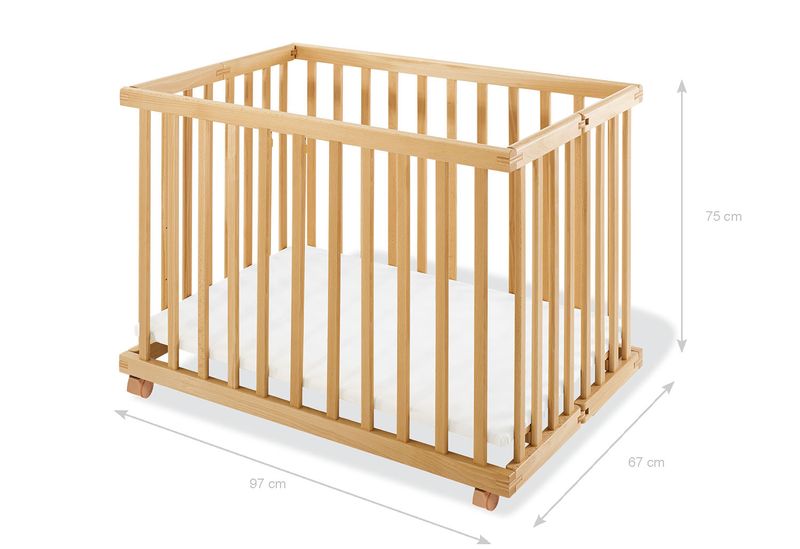 Parc bébé pliable Levin 97 x 67 non traité PINOLINO dimensions