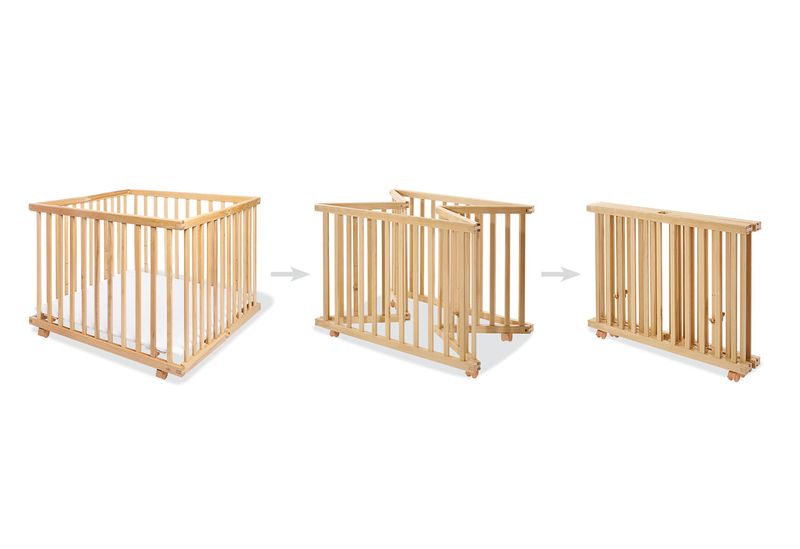 Parc bébé pliable Lexus 97 x 97 cm vernis transparent PINOLINO pliage