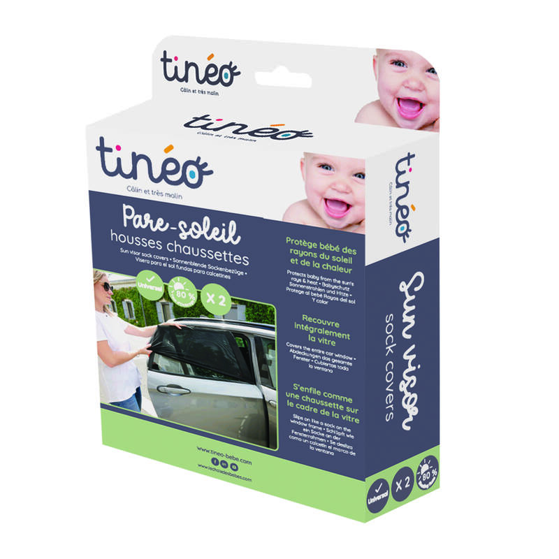 Pare-soleil / lot de 2 housses chaussettes Tineo produit emballer