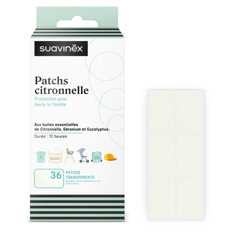 Patchs à la citronnelle anti-moustiques Suavinex produit